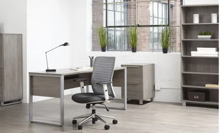 Kalmar Angular Desk in Grey by Unique Furniture