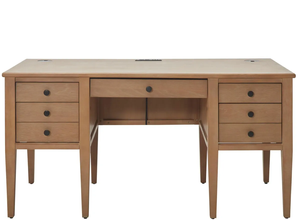 Memphis Half Pedestal Desk in Brown by Martin Furniture