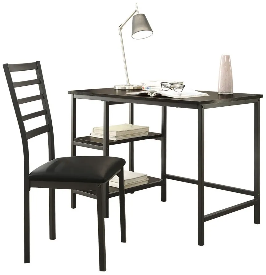 Rush Writing Desk with Chair in Black by Homelegance