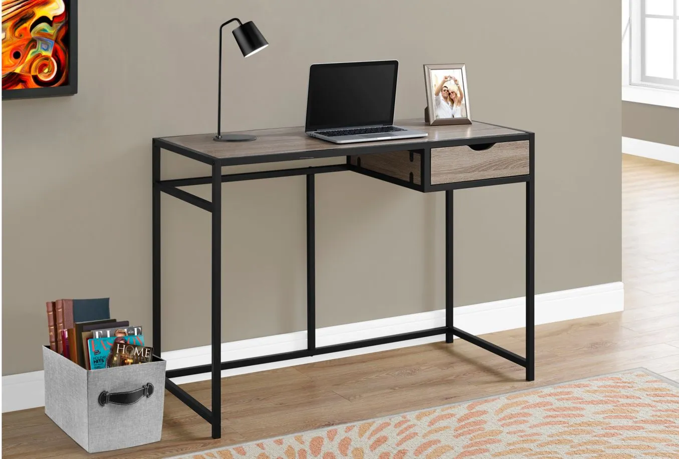 Ottilie Computer Desk in Dark Taupe by Monarch Specialties