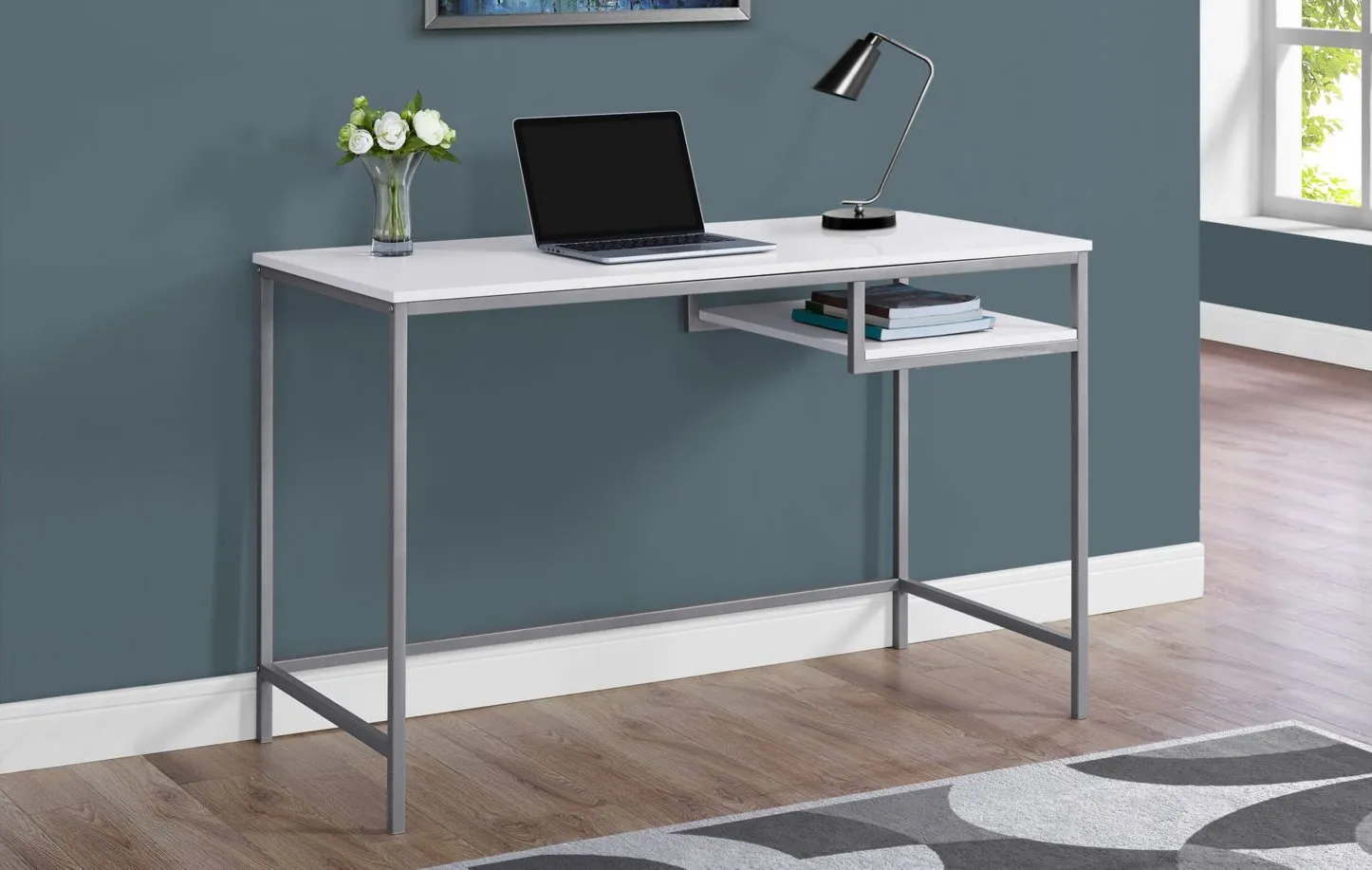 Rayne Computer Desk in White by Monarch Specialties