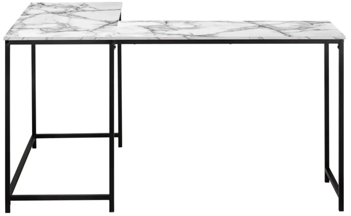 Wylie L-Shaped Computer Desk in White by Monarch Specialties