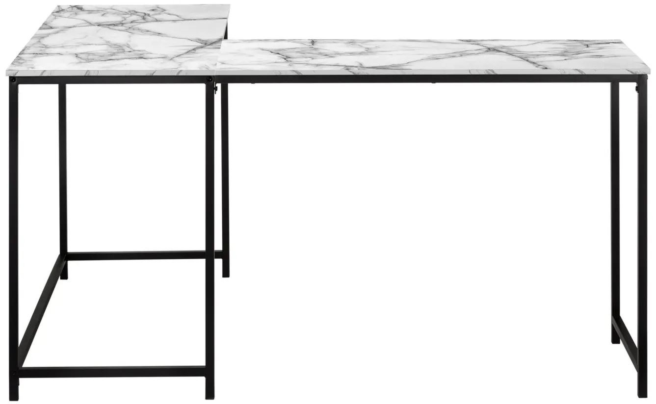 Wylie L-Shaped Computer Desk in White by Monarch Specialties