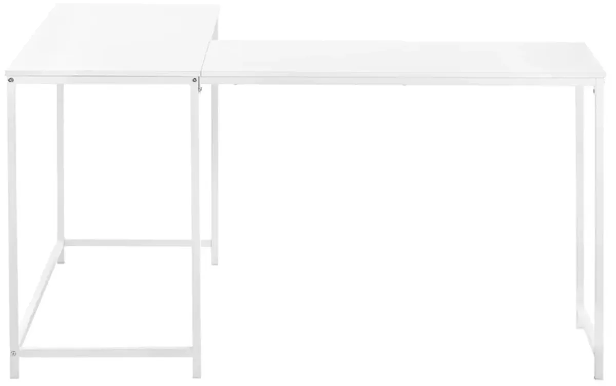 Wylie L-Shaped Computer Desk in White by Monarch Specialties