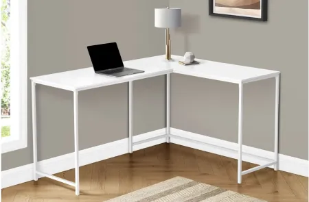 Wylie L-Shaped Computer Desk in White by Monarch Specialties