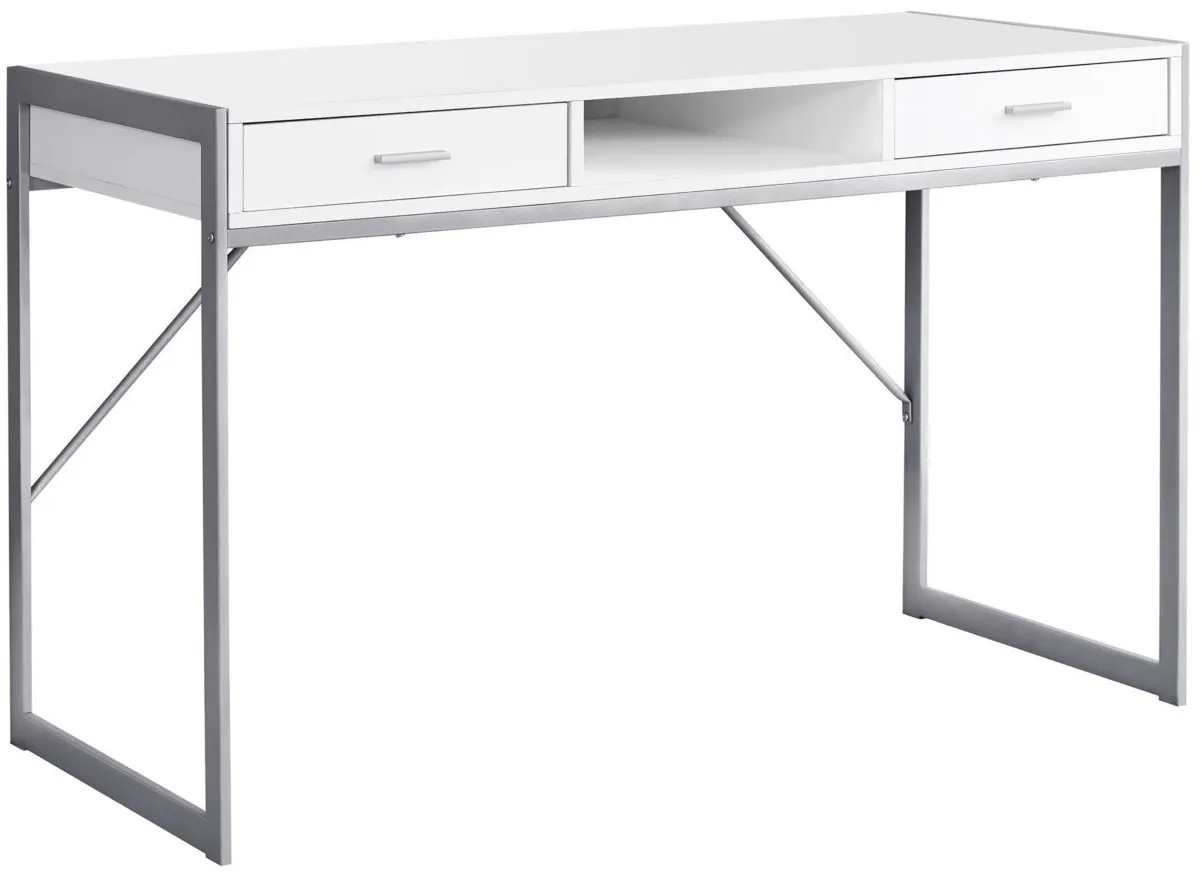 Zadie Computer Desk in White by Monarch Specialties