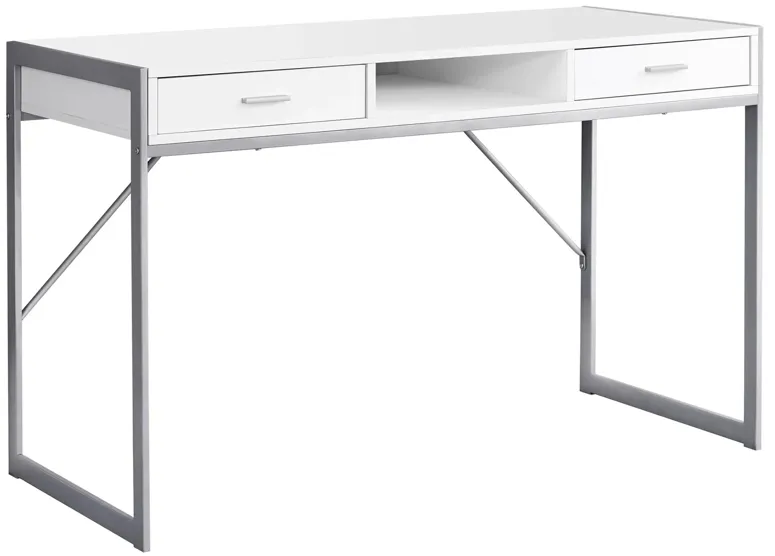 Zadie Computer Desk in White by Monarch Specialties