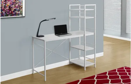 Albion Computer Desk with Bookcase in White by Monarch Specialties