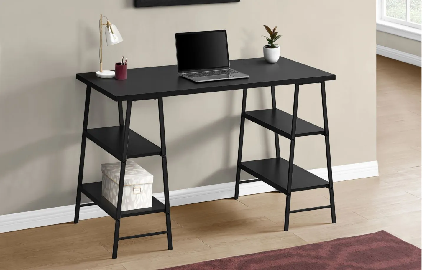 Algernon Computer Desk in Black by Monarch Specialties