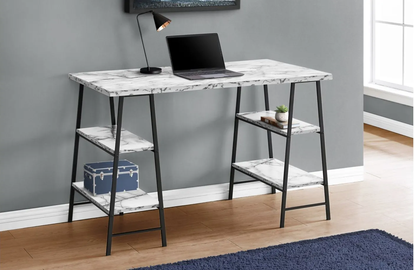 Algernon Computer Desk in White by Monarch Specialties