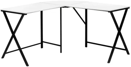 Balthazar L-Shaped Computer Desk in White by Monarch Specialties