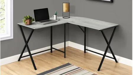 Balthazar L-Shaped Computer Desk in Gray by Monarch Specialties