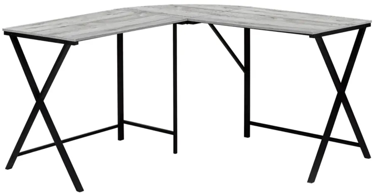 Balthazar L-Shaped Computer Desk in Gray by Monarch Specialties