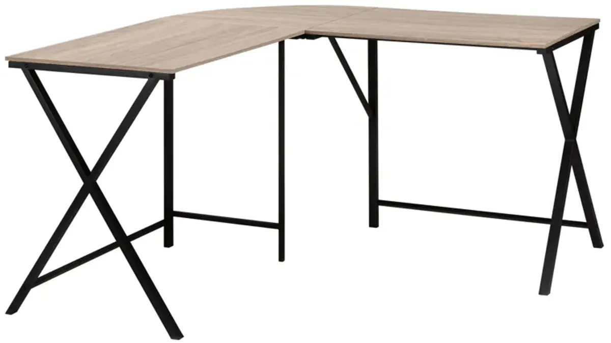 Balthazar L-Shaped Computer Desk in Dark Taupe by Monarch Specialties