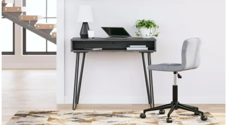 Strumford Home Office Desk in Charcoal/Black by Ashley Express