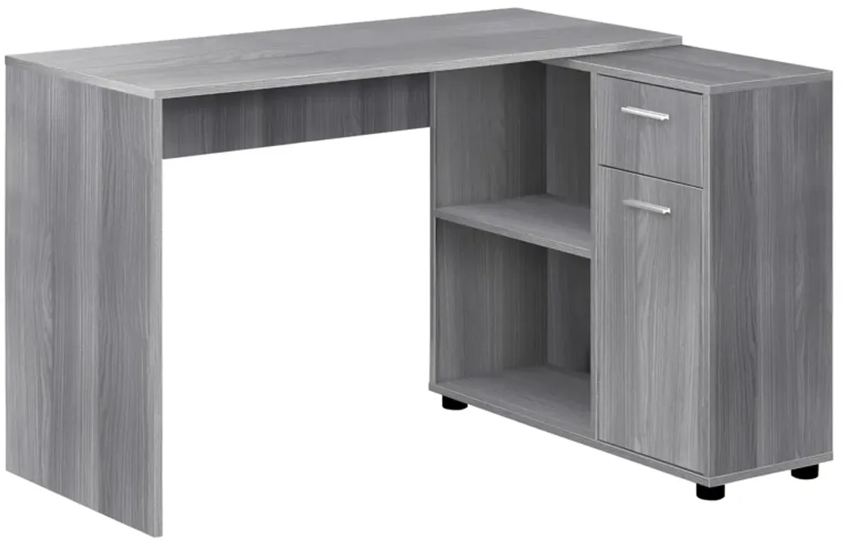 Beresford L-Shaped Computer Desk in Gray by Monarch Specialties