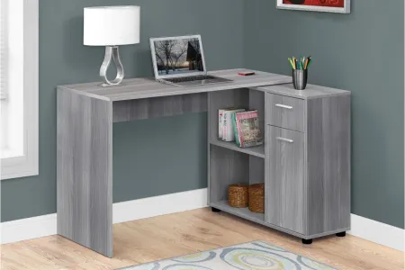 Beresford L-Shaped Computer Desk in Gray by Monarch Specialties