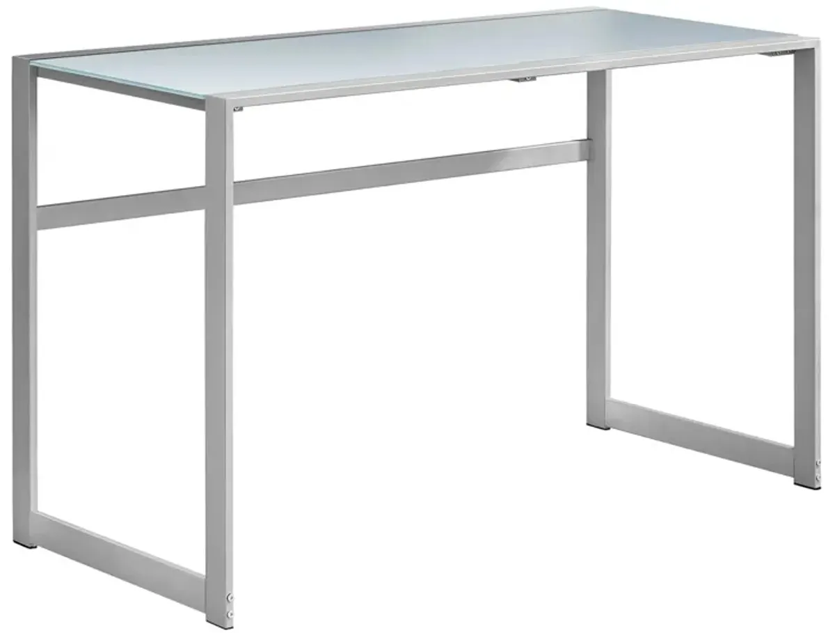 Bram Computer Desk in Silver by Monarch Specialties