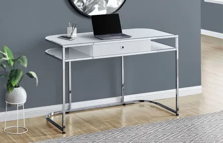 Emil Computer Desk in White by Monarch Specialties