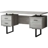 Grover Computer Desk with Floating Desktop in Gray by Monarch Specialties