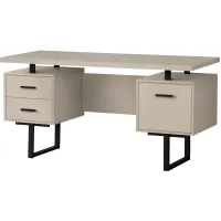 Grover Computer Desk with Floating Desktop in Taupe by Monarch Specialties