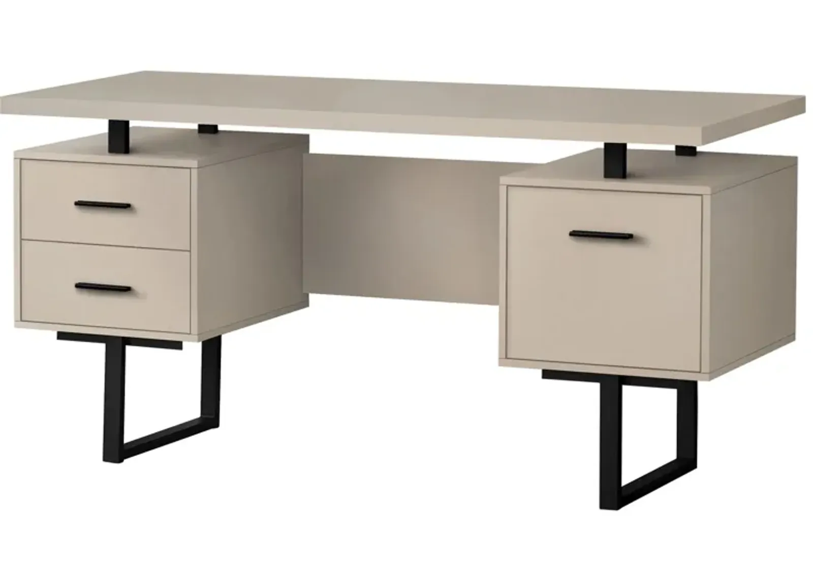 Grover Computer Desk with Floating Desktop in Taupe by Monarch Specialties