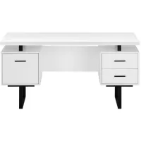 Grover Computer Desk with Floating Desktop in White by Monarch Specialties