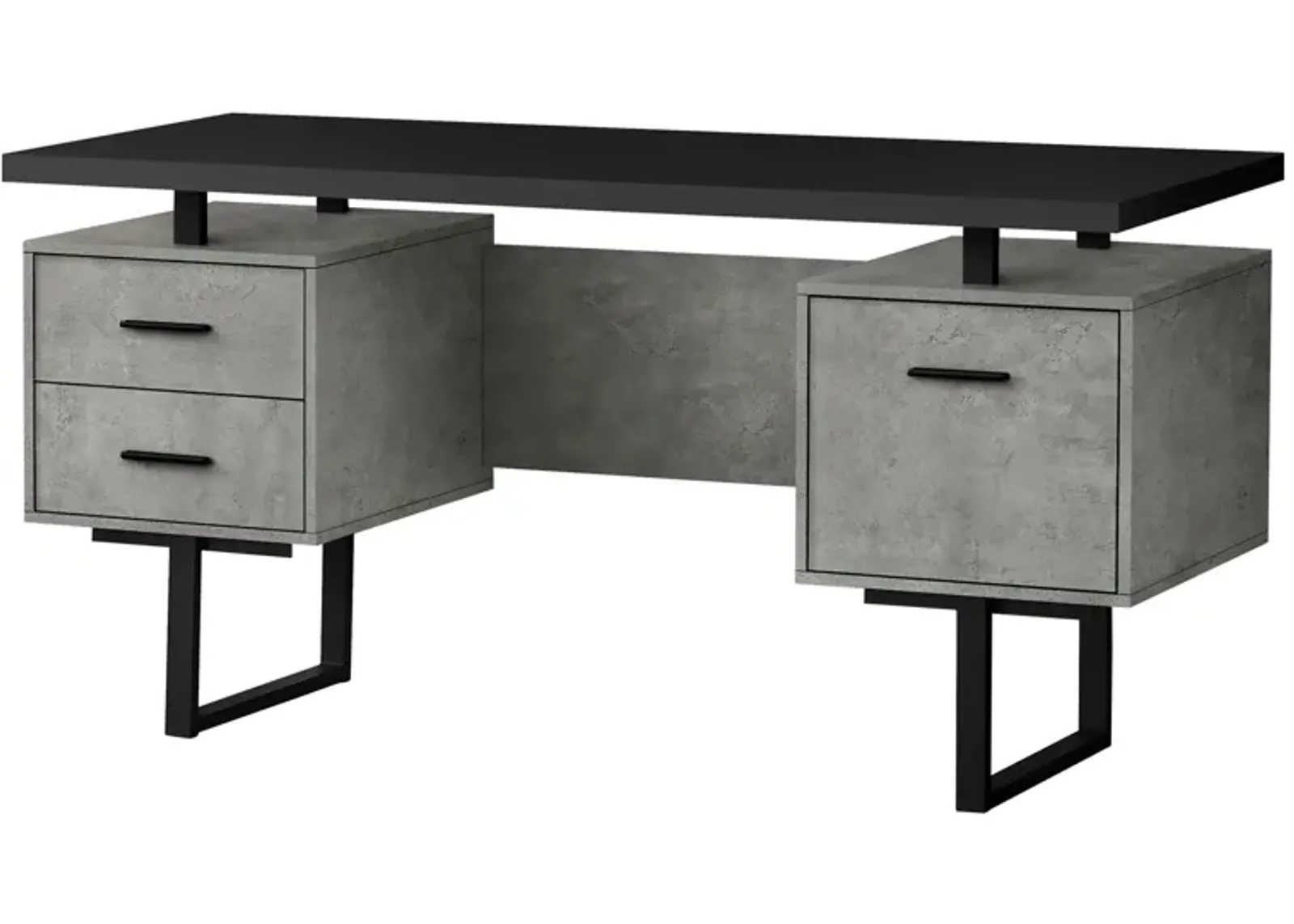 Grover Computer Desk with Floating Desktop in Black by Monarch Specialties