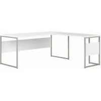 Steinbeck L-Shaped Computer Desk in White by Bush Industries