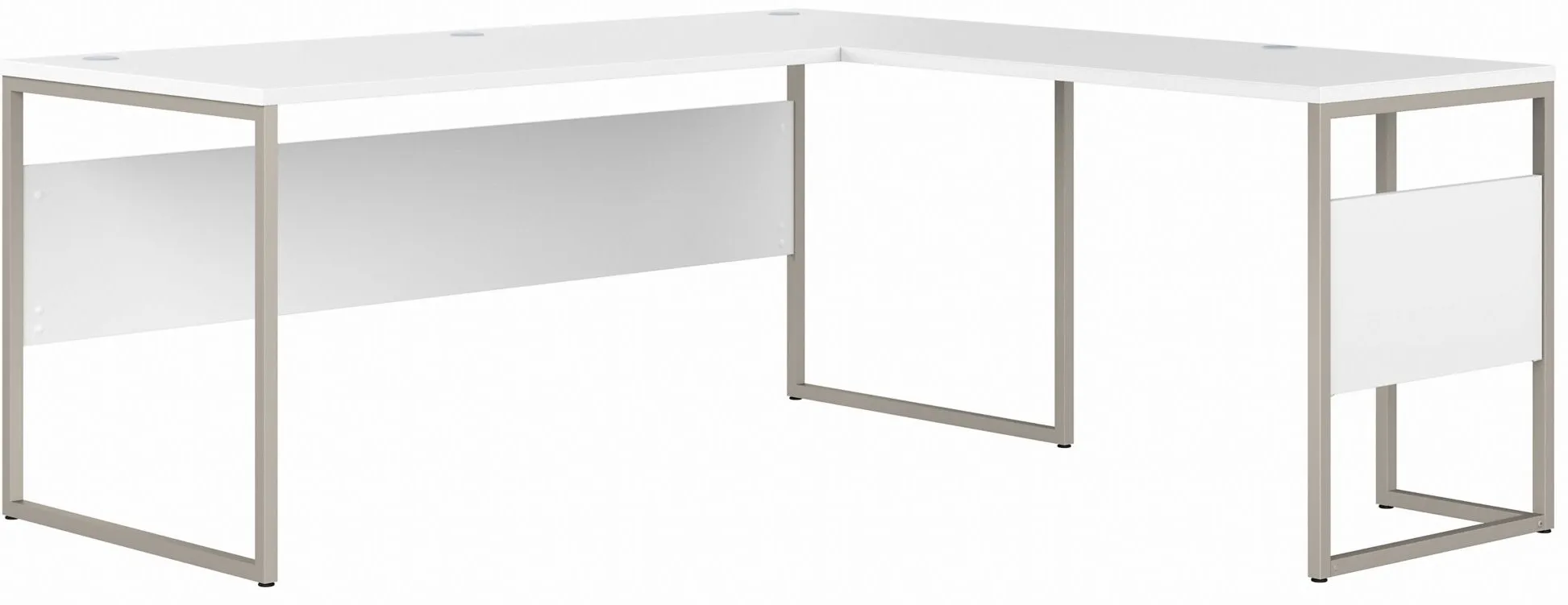 Steinbeck L-Shaped Computer Desk in White by Bush Industries