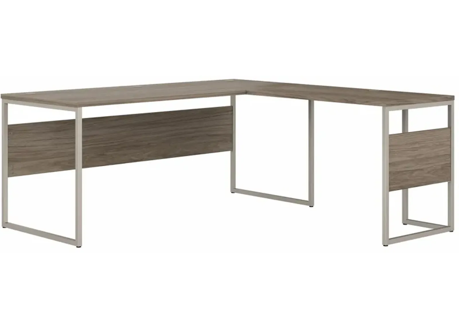 Steinbeck L-Shaped Computer Desk in Modern Hickory by Bush Industries