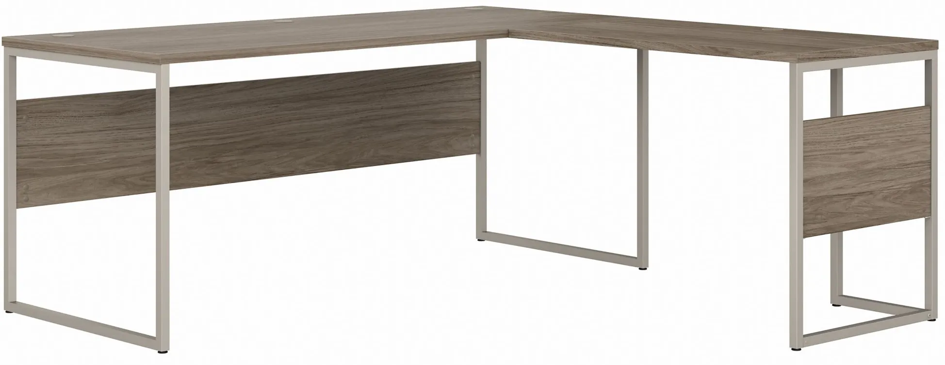 Steinbeck L-Shaped Computer Desk in Modern Hickory by Bush Industries
