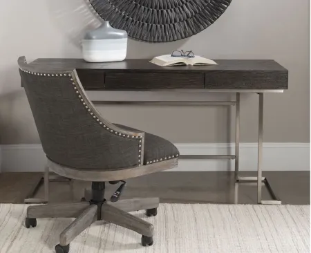 Claude Desk in Smoked Gray / Brushed Nickel by Uttermost