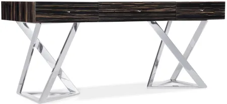 Melange Ford Writing Desk in Polished Stainless Steel by Hooker Furniture