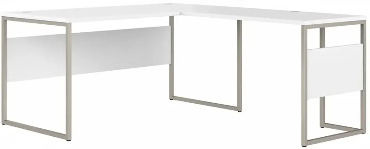 Steinbeck L-Shaped Writing Desk in White by Bush Industries