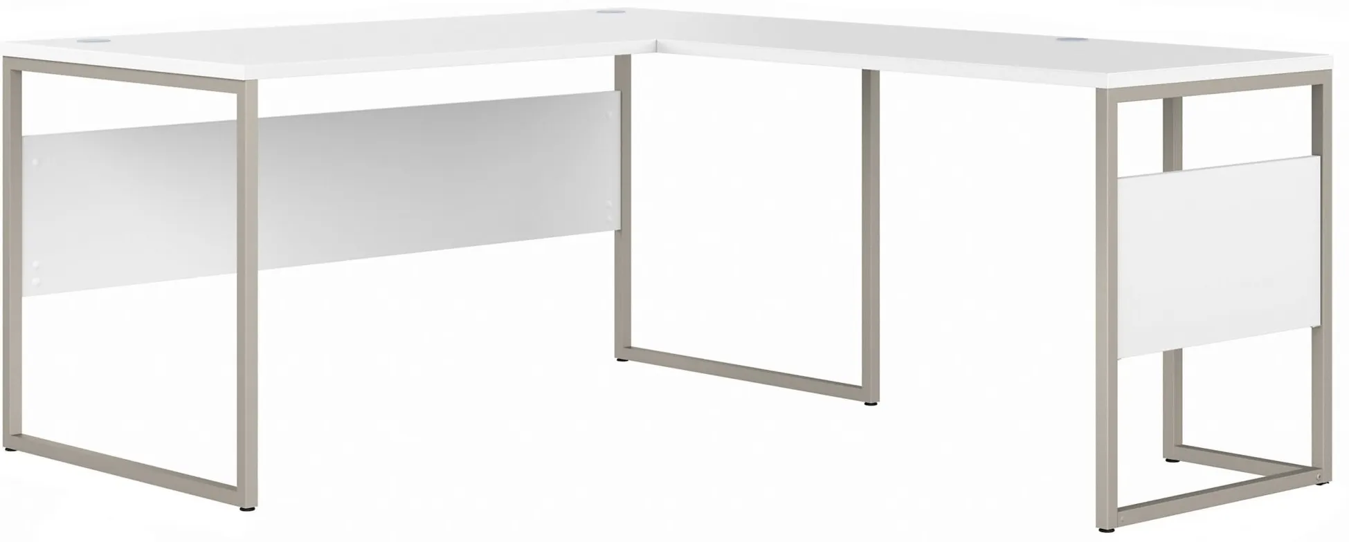 Steinbeck L-Shaped Writing Desk in White by Bush Industries
