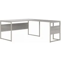 Steinbeck L-Shaped Writing Desk in Platinum Gray by Bush Industries
