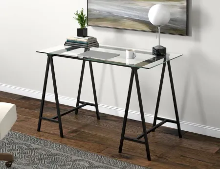 Tulsa Writing Desk in Blackened Bronze by Hudson & Canal