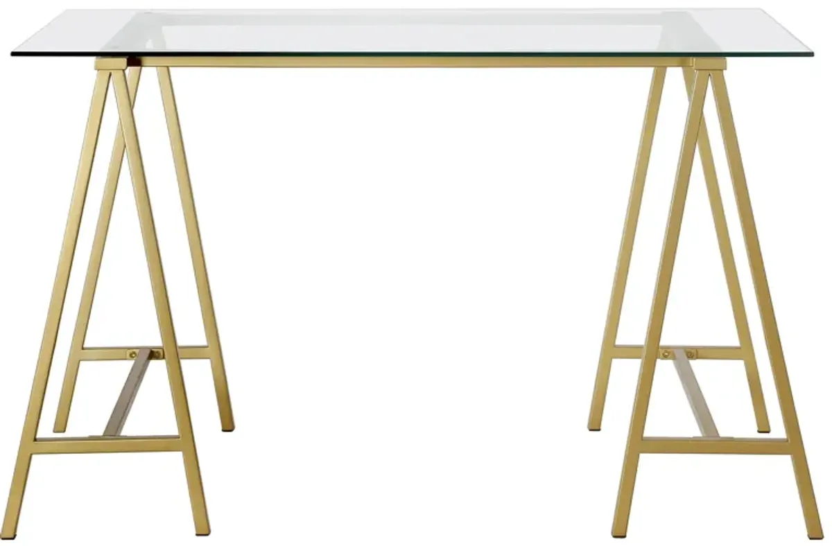 Tulsa Writing Desk in Brass by Hudson & Canal