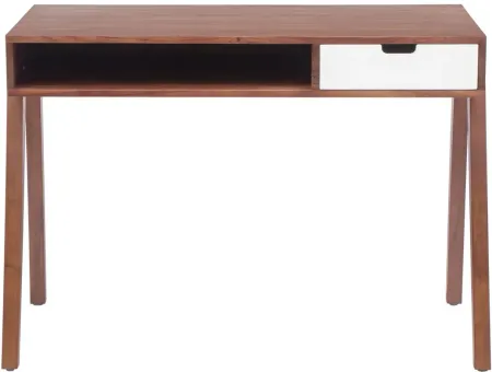 Linea Desk in Brown, White by Zuo Modern