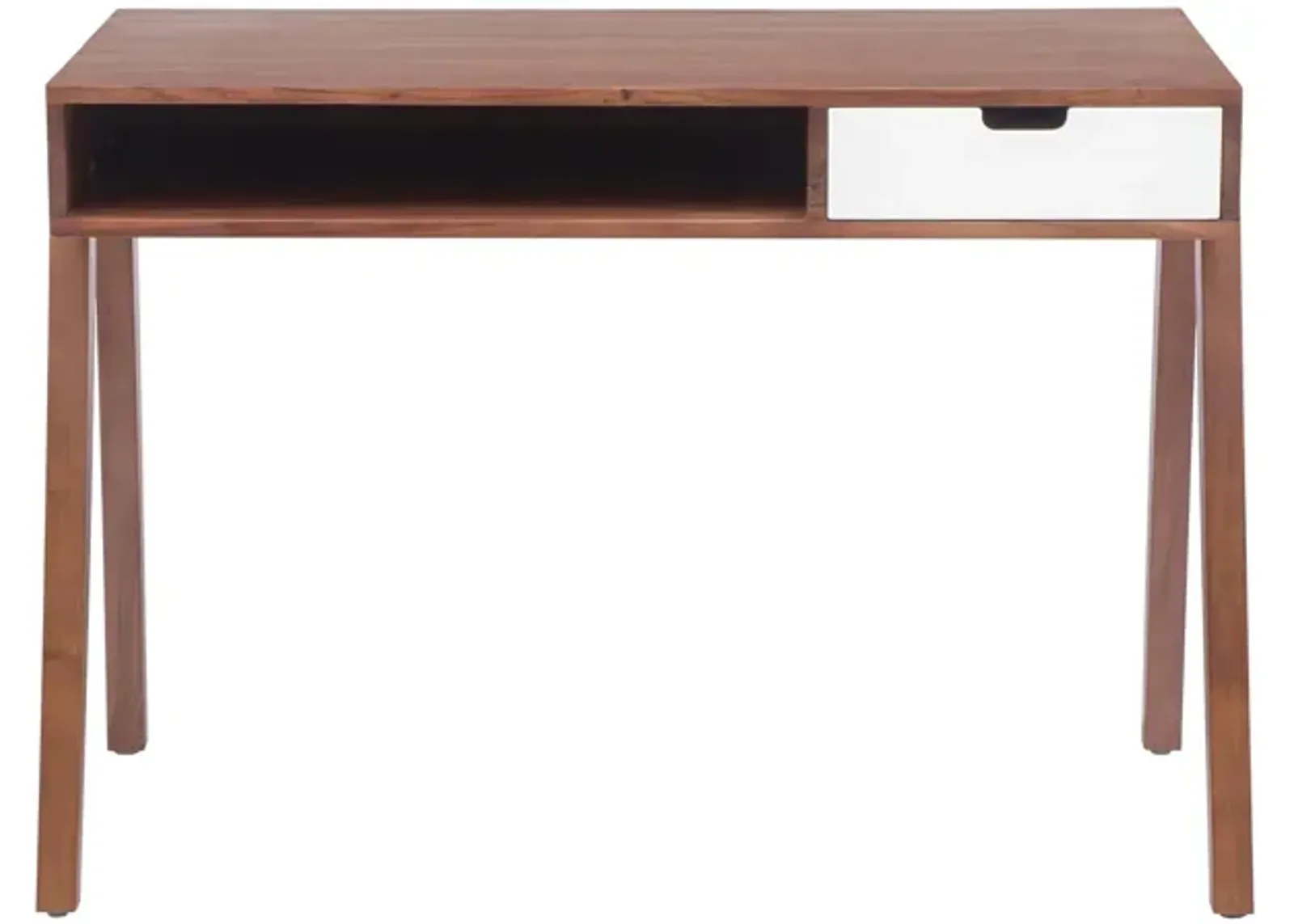 Linea Desk in Brown, White by Zuo Modern