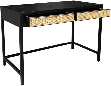 Rattan Desk in Ebony by LH Imports Ltd