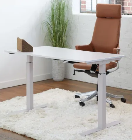Crispin Sit/Stand Desk in White by Unique Furniture