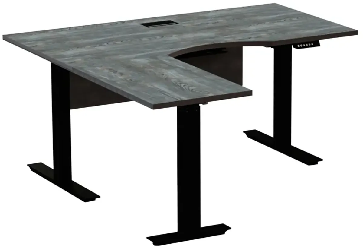 Kalmar Right Corner Sit/Stand Desk in Gray by Unique Furniture