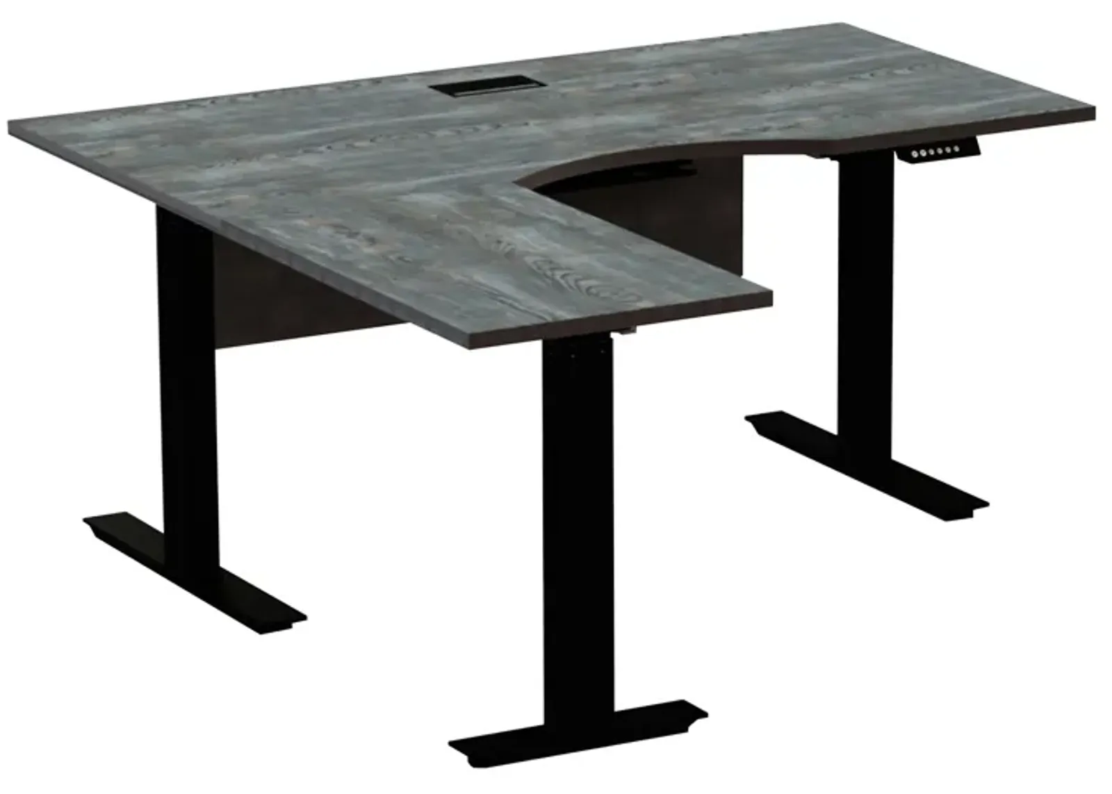 Kalmar Right Corner Sit/Stand Desk in Gray by Unique Furniture