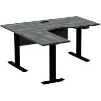 Kalmar Right Corner Sit/Stand Desk in Gray by Unique Furniture