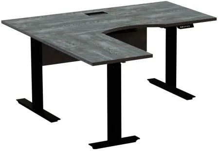 Kalmar Right Corner Sit/Stand Desk in Gray by Unique Furniture