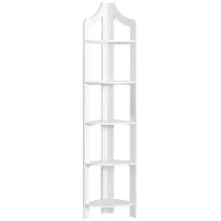 Mendes Corner Bookcase in White by Monarch Specialties