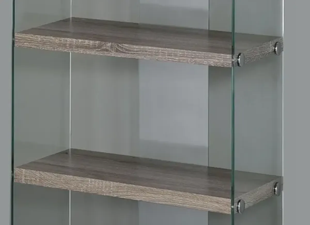 Glillian Bookcase with Tempered Glass