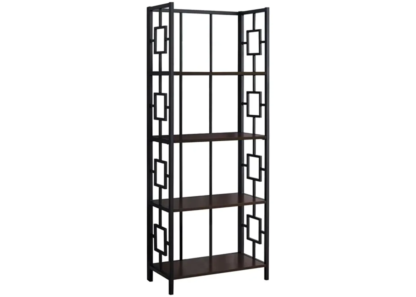 Shae Metal Bookcase in Espresso by Monarch Specialties